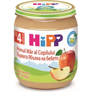 Hipp Био плодово пюре Hipp - Ябълка, 125 g (4233) - ozone