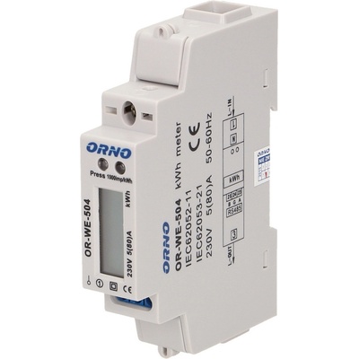 ORNO Jednofázový elektromer 80A OR-WE-504