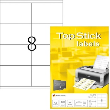Top Stick Самозалепващи се етикети, A4, 105 х 70 mm, 8 броя, (1540100193)
