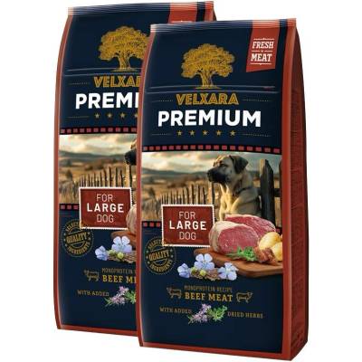 Velxara Premium Dog Large Monoprotein Beef Meat 2 x 12 kg