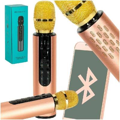 KIK KX3382 Karaoke bluetooth mikrofon 2000 mAh zlatý