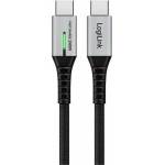 LogiLink USB-C 20 Gb/s, 240W 0.5m braided cable black
