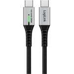 LogiLink USB-C 20 Gb/s, 240W 0.5m braided cable black
