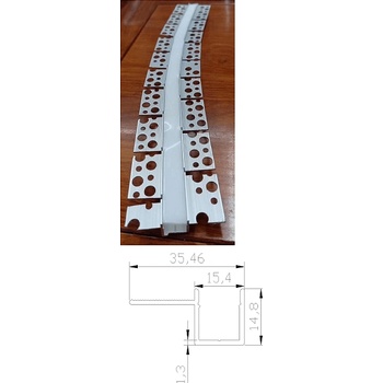 Гъвкъв алуминиев профил за лед лента за вграждане i модел go-1513 - 3