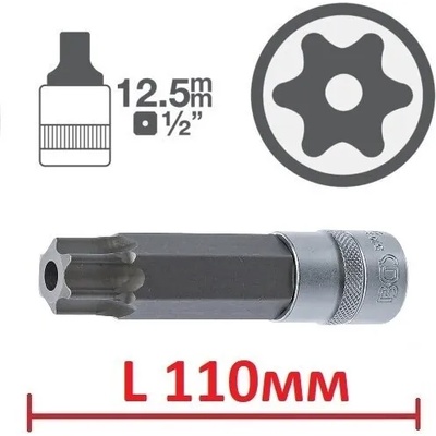 BGS technic Torx t100 с дупка l110мм на вложка 1/2" ; bgs 5103-tb100