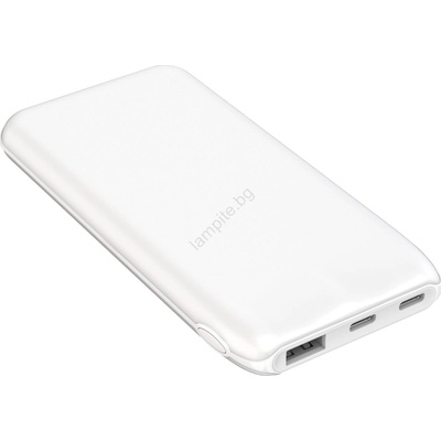 Power Bank 10000 mAh 10W PD 2xUSB-C + 1xUSB-A, бял (PL0607)