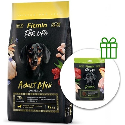 Fitmin FOR LIFE Възрастен Мини 12 кг + Fitmin For Life Пръстени БЕЗПЛАТНО