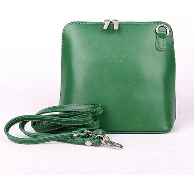 Tmavěmalá kožená crossbody kabelka no. 55 zelená