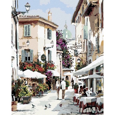 zuty Malování podle čísel Procházka kavárnou Richard Macneil 80 x 100 cm bez rámu a bez vypnutí plátn