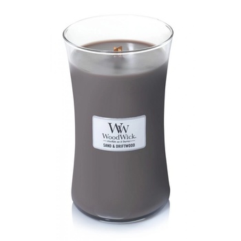 WoodWick Scented candle vase large Sand & Driftwood 609.5 g (93378E) (93378E)