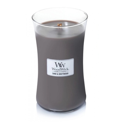 WoodWick Scented candle vase large Sand & Driftwood 609.5 g (93378E) (93378E)