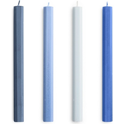 HAY Svíčky Hexagon Candle set 4ks, blues - HAY Svíčka Hexagon Candle Blues – set 4 ks, multi barva, vosk