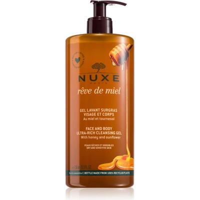 NUXE Rêve de Miel почистващ гел за суха и чувствителна кожа 750ml