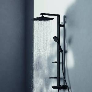 Ideal Standard Душ колона с термостатен смесител матово черно Ideal Standard Alu+ квадратна душ глава (BE210XG)