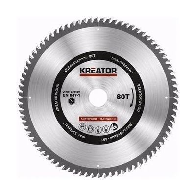 Pilový kotouč Kreator KRT020428 - na dřevo 254mm, 80T