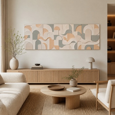 Obraz na plátně - Harmonie v oblouku FeelHappy.cz Rozměr obrazu (Šířka x Výška): 210 x 70 cm