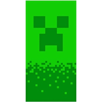 Jerry Fabrics Plážová osuška Minecraft - motív Digital Creeper 70 x 140 cm
