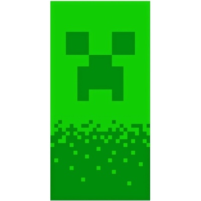 Jerry Fabrics Plážová osuška Minecraft - motív Digital Creeper 70 x 140 cm
