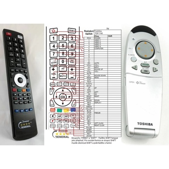 General TOSHIBA TDP-P40, TDP-T350 - съвместимо дистанционно управление на марката General (TDP-P40, TDP-T350)