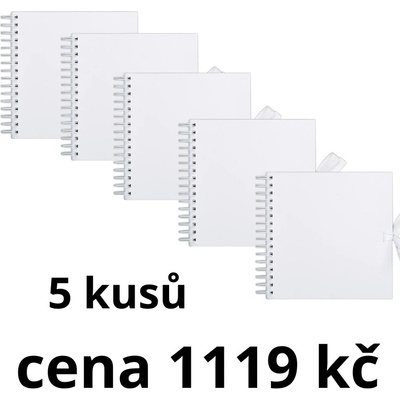 WEST DESIGN PRODUCTS LIMITED 5 kusů West Design Album kroužkové se stuhou 30 × 30 cm (200 g/m2, 42 listů) bílé