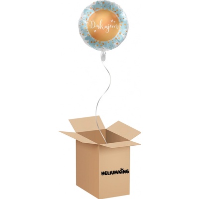HeliumKing Balónový box modrozlatý Ďakujem