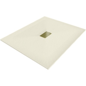 Mexen Hugo правоъгълна душ-корито SMC 120 x 100 см, бежово, маска златна - 42691012-G (42691012-G)