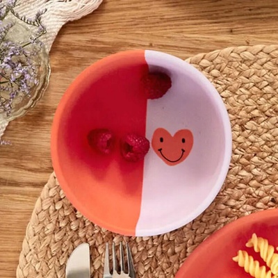 Lässig Silikonová mistička Happy Rascals Heart/Lavender