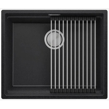 Твоят Стил Графитна кухненска мивка за вграждане под плот Прага 60 Level 560 x 470 мм