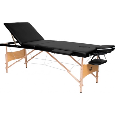 Lipt DS-01V Dřevěný masážní stůl černý 195x70 cm, 15 kg