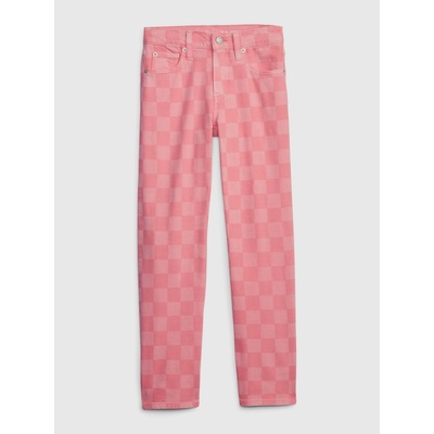 GAP Dětské džíny loose šachovnice Růžová – Zboží Dáma