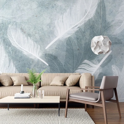 Art Gift Decor Фототапет Падащи бели пера