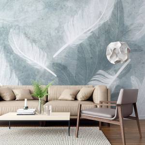 Art Gift Decor Фототапет Падащи бели пера