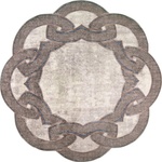 Vitaus Бежов кръгъл килим ø 160 cm - Vitaus (FGR-S415-Yuvarlak-160x160)
