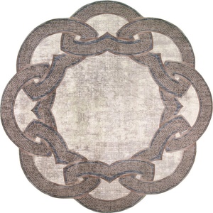 Vitaus Бежов кръгъл килим ø 160 cm - Vitaus (FGR-S415-Yuvarlak-160x160)