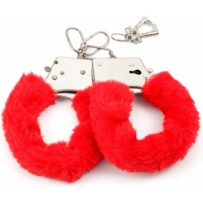 LateToBed Белезници с пух "latetobed furry red" Леки