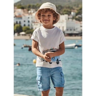 Mayoral Деним карго къси панталони в светъл нюанс за мини момче Mayoral