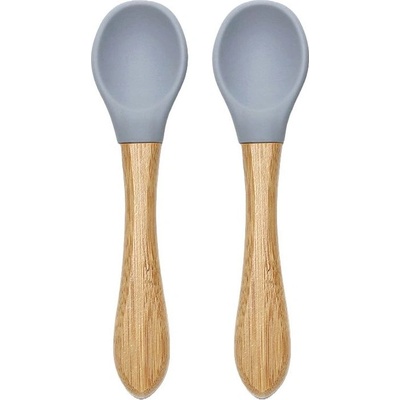 Lorelli Силиконови лъжички с бамбук Lorelli - Natural, 2 броя, Grey (10230680003)