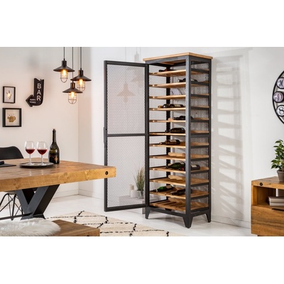 Noble Home Vinná skříň z borového dřeva Provance přírodní 184 cm