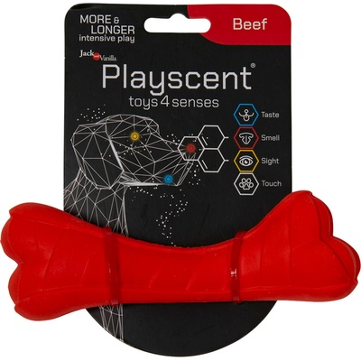 Jack and Vanilla Playscent kost Beef, červená, 16 cm