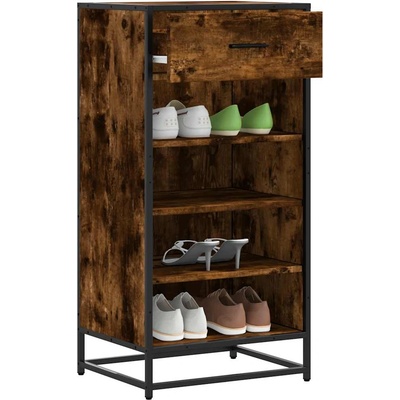 vidaXL Етажерка за обувки, опушен дъб, 48x38x97, 5 см, инженерно дърво (849211)