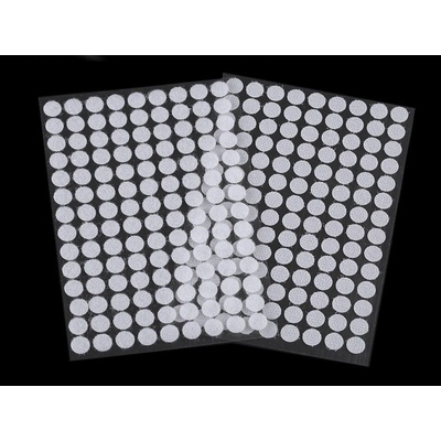 Suchý zip samolepící kolečka plyš+háčky 1cm - 126 ks
