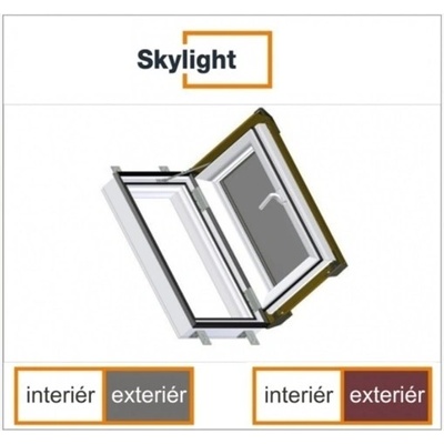 DOBROPLAST - SKYLIGHT LOFT plastový střešní výlez PVC 5/7 - 55/78cm