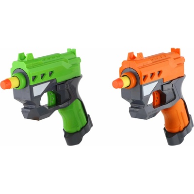 Teddies pistole 2ks 12cm plast na pěnové náboje 6ks nabojů na kartě