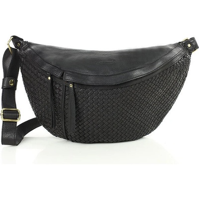 Mazzini Marco kožená crossbody kabelka VS6f čierna