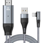 JOYROOM Кабел за свързване и зареждане от Lightning към HDMI за мобилни устройства с Lightning порт - Joyroom Lightning to HDMI Cable and Charging Function 4K (сив) (SY-35L1)