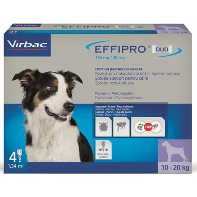 Virbac Effipre DUO Dog M (10-20kg) 134/40 mg 4x1,34ml