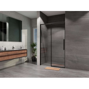 Lansanit LUX Slim Alvaro - Плъзгаща се душ врата Black Line 140 см, матово черно/прозрачно стъкло LAN03061 (LAN03061)