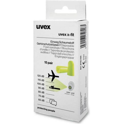 uvex 2112133 x-fit štuple do uší 37 dB pre jedno použitie 15 pár