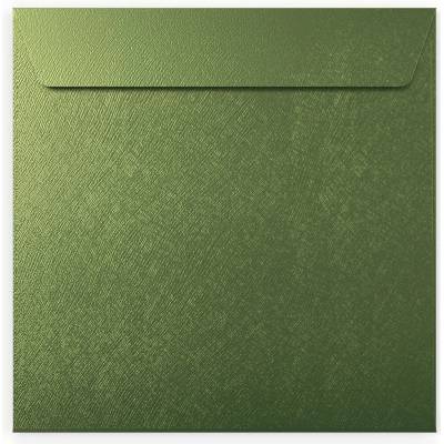 Strukturované obálky s rovnou klopou - 155 x 155 mm - Champagne zelená