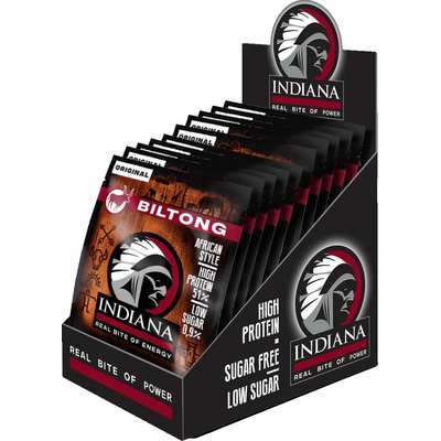 Indiana Jerky sušené hovězí maso Biltong Original 10 ks 250 g